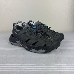 Men’s Hoka Tor Trafa Leather Hiking Sandal Shoe Hybrid Outdoor Gray Black 9.5